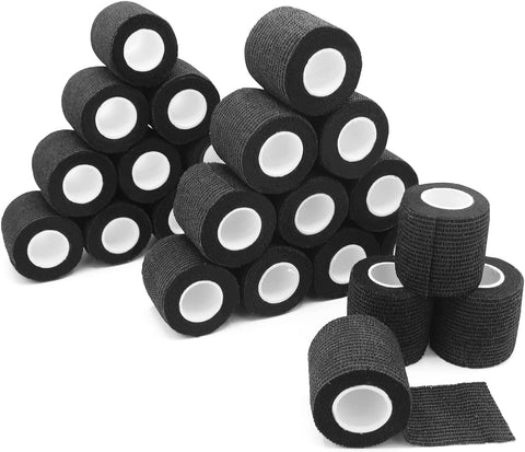 Black 24 Pack - 2 Inches by 5 Yards Self Adhesive Bandage Wraps