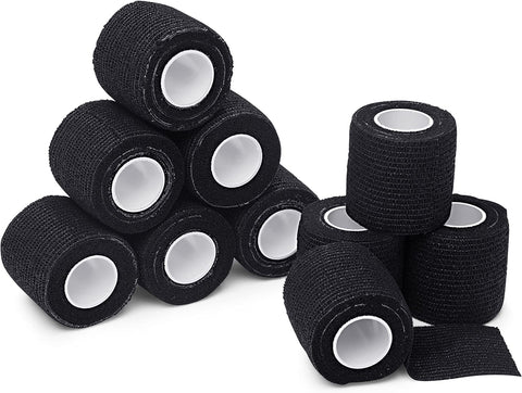 Black 10 Pack - 2 Inches by 5 Yards Self Adhesive Bandage Wraps