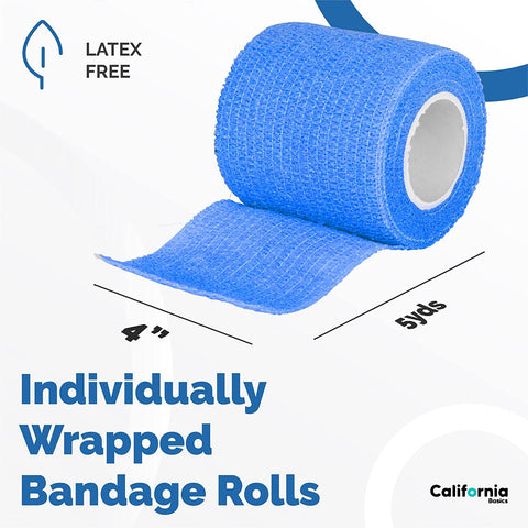 Multi Colored 24 Pack - 4 Inches by 5 Yards Self Adhesive Bandage Wraps