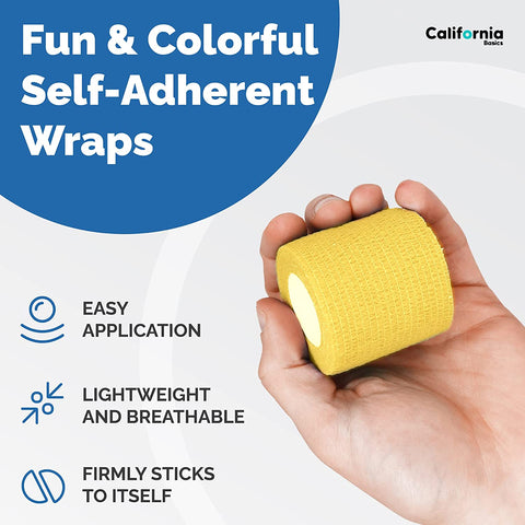 Multi Colored 24 Pack - 2 Inches by 5 Yards Self Adhesive Bandage Wraps
