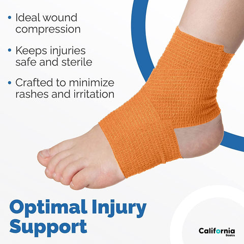 Multi Colored 12 Pack - 4 Inches by 5 Yards Self Adhesive Bandage Wraps