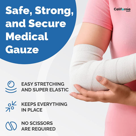 36 Pack - 2 inch by 4 yards Gauze Bandage Roll with Free Bonus Tape